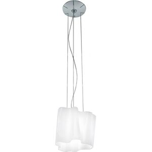 ARTEMIDE lampe a suspension LED NET LINE 66 (Diffuseur couleur soie brillant - Verre souffle, aluminium)