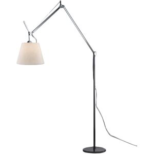 ARTEMIDE lampadaire TOLOMEO MEGA LED Ø 32 cm (Diffuseur en papier parchemin et structure noire - Aluminium, acier avec variateur sur le cable)