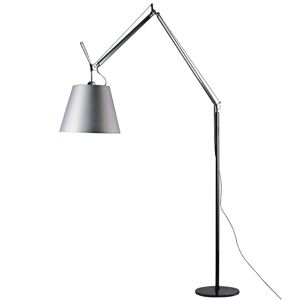 ARTEMIDE lampadaire TOLOMEO MEGA LED Ø 42 cm (Diffuseur en satin et structure noire - Aluminium, acier avec variateur sur le cable)