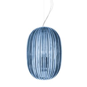 FOSCARINI lampe a suspension PLASS MOYENNE (Bleu - Polycarbonate et aluminium)