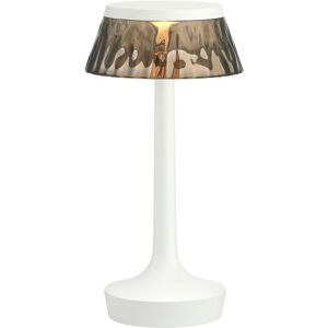 FLOS lampe de table BON JOUR UNPLUGGED (blanc opaque avec couronne fume - PMMA)