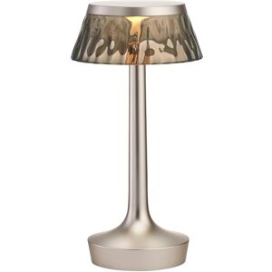 FLOS lampe de table BON JOUR UNPLUGGED (Chrome opaque avec couronne fume - PMMA)