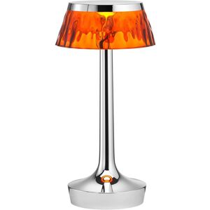 FLOS lampe de table BON JOUR UNPLUGGED (Chrome avec couronne ambre - PMMA)