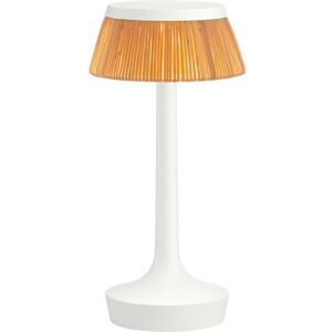 FLOS lampe de table BON JOUR UNPLUGGED (blanc opaque avec couronne rattan - PMMA)