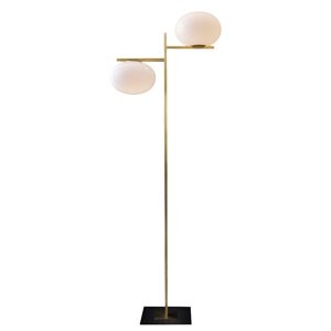 OLUCE lampadaire ALBA (2 braccia - verre souffle et laiton)