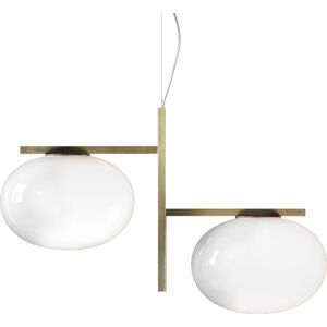 OLUCE lampe a suspension ALBA (2 braccia - verre souffle et laiton)