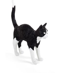 SELETTI lampe de table chat CAT LAMP JOBBY (Noir / Blanc - Resine)