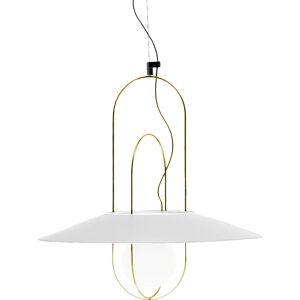 FONTANA ARTE lampe a suspension SETAREH 4381 avec diffuseur en verre Ø 65 cm (Or avec Difffuseur Blanc - verre et metal)