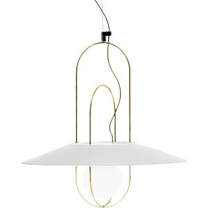 FONTANA ARTE lampe a suspension SETAREH 4381/1 avec diffuseur en verre Ø 85 cm (Or avec Difffuseur Blanc - verre et metal)