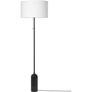 GUBI lampadaire GRAVITY (Noir - Marbre et Tissu blanc)