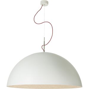 IN-ES.ARTDESIGN lampe a suspension MEZZA LUNA 2 (Blanc, cable rouge - Laprene, acier et Nebulite)