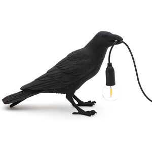 SELETTI lampe de table BIRD LAMP WAITING a LED BLACK EDITION (Noir - Resine)