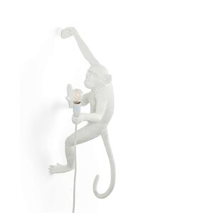 SELETTI lampe murale applique MONKEY LAMP a LED (Blanc, accroche a droite - Resine)