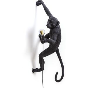 SELETTI lampe murale applique MONKEY LAMP a LED BLACK EDITION (Noir, accroche a droite - Resine)