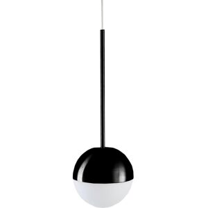 FONTANA ARTE lampe a suspension PALLINA (Noir - Verre souffle satine et metal galvanise)