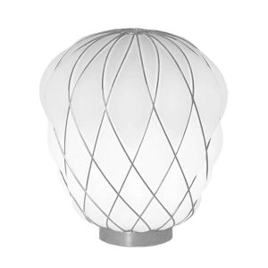 FONTANA ARTE lampe de table PINECONE Ø 30 cm (Blanc / Cage chromee - Verre souffle et metal)