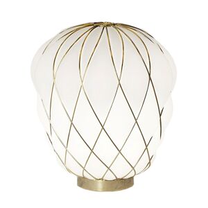 FONTANA ARTE lampe de table PINECONE Ø 30 cm (Blanc / Cage or - Verre souffle et metal)