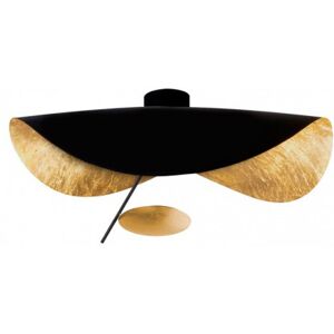 CATELLANI & SMITH lampe murale applique ou de plafond LEDERAM MANTA CWS1 (Noir and or / tige noire / disque or - Metal)