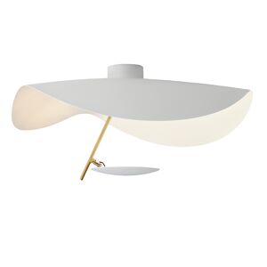 CATELLANI & SMITH lampe murale applique ou de plafond LEDERAM MANTA CWS1 (Blanc / tige or / disque blanc - Metal)