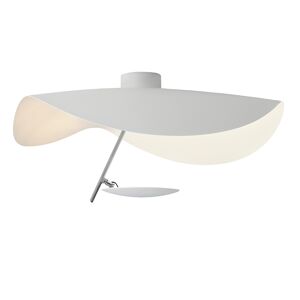 CATELLANI & SMITH lampe murale applique ou de plafond LEDERAM MANTA CWS1 (Blanc / tige satine / disque blanc - Metal)