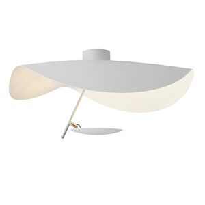 CATELLANI & SMITH lampe murale applique ou de plafond LEDERAM MANTA CWS1 (Blanc / tige blanche / disque blanc - Metal)