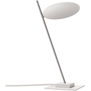 CATELLANI & SMITH lampe de table LEDERAM T1 (Tige satine / disque blanc - Metal)