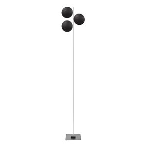 CATELLANI & SMITH lampadaire LEDERAM F3 (Tige satine / disques noires - Metal)