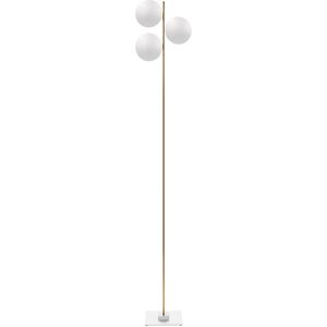 CATELLANI & SMITH lampadaire LEDERAM F3 (Tige or / disques blancs - Metal)