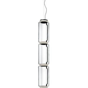 FLOS lampe a suspension NOCTAMBULE (3 Low Cylinders - Verre souffle / Aluminium moule sous pression noir)