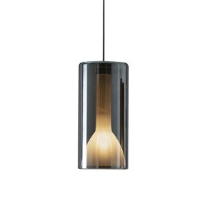 PENTA LIGHT lampe a suspension LIT MEDIUM (Bleu - Verre miroir, rosace en metal blanc)