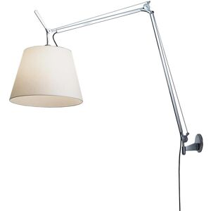 ARTEMIDE lampe murale applique TOLOMEO MEGA Ø 32 cm avec dimmer sur cable (Corps poli, diffuseur en papier parchemin - Aluminium)