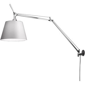 ARTEMIDE lampe murale applique TOLOMEO MEGA Ø 32 cm avec dimmer sur cable (Corps poli, diffuseur satine - Aluminium)