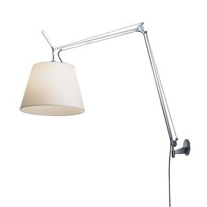 ARTEMIDE lampe murale applique TOLOMEO MEGA Ø 36 cm avec dimmer sur cable (Corps poli, diffuseur en papier parchemin - Aluminium)