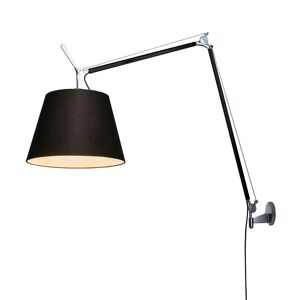 ARTEMIDE lampe murale applique TOLOMEO MEGA Ø 36 cm ON/OFF (Corps noir, diffuseur en tissu noir - Aluminium)