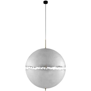 CATELLANI & SMITH lampe a suspension POSTKRISI 66 (Blanc, tige en laiton, base noire - Fibre de verre et metal)