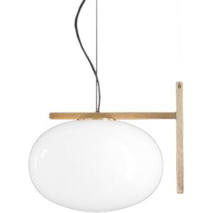 OLUCE lampe a suspension ALBA (1 bras - verre souffle et laiton)