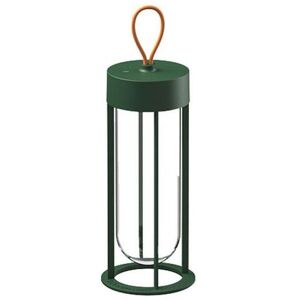 FLOS lampe de table IN VITRO UNPLUGGED (3000K, vert foret - aluminium et verre)