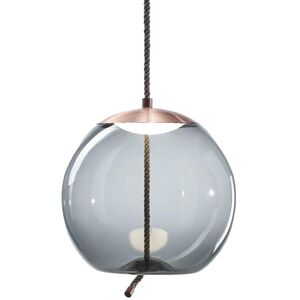 BROKIS lampe a suspension KNOT SFERA PC1016 (Gris fume et cuivre - verre et metal)