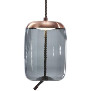 BROKIS lampe a suspension KNOT CILINDRO PC1019 (Gris fume et cuivre - verre et metal)