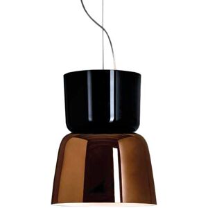 PRANDINA lampe a suspension BLOOM S5 (Noir brillant / Cuivre - verre soufle)