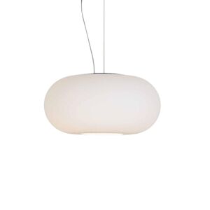 PRANDINA lampe a suspension OVER LED S3 (Blanc opalin - Diffuseur en verre)