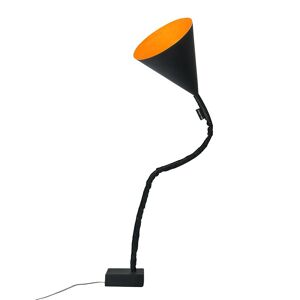 IN-ES.ARTDESIGN lampadaire FLOWER LAVAGNA (Interieur orange - Resine effet tableau noir, nebulite et acier)