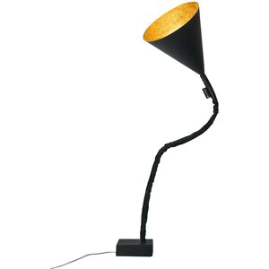 IN-ES.ARTDESIGN lampadaire FLOWER LAVAGNA (Interieur or - Resine effet tableau noir, nebulite et acier)