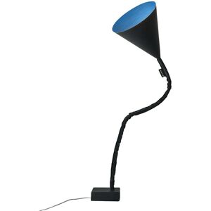 IN-ES.ARTDESIGN lampadaire FLOWER LAVAGNA (Interieur bleu - Resine effet tableau noir, nebulite et acier)