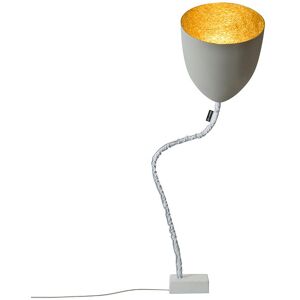 IN-ES.ARTDESIGN lampadaire FLOWER CEMENTO (Interieur or - Peinture effet beton, nebulite et acier)