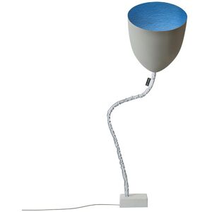 IN-ES.ARTDESIGN lampadaire FLOWER CEMENTO (Interieur bleu - Peinture effet beton, nebulite et acier)