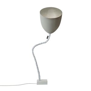 IN-ES.ARTDESIGN lampadaire FLOWER CEMENTO (Interieur argent - Peinture effet beton, nebulite et acier)