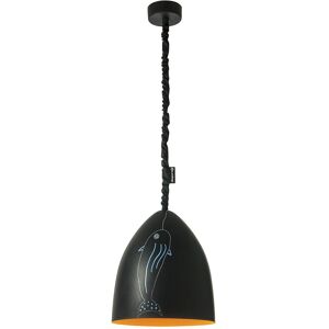 IN-ES.ARTDESIGN lampe a suspension FLOWER S LAVAGNA (Interieur orange - Resine effet tableau blanc et nebulite)