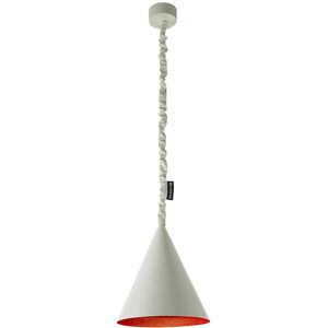 IN-ES.ARTDESIGN lampe a suspension JAZZ S CEMENTO (Interieur rouge - Peinture effet beton et nebulite)