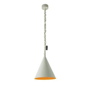IN-ES.ARTDESIGN lampe a suspension JAZZ S CEMENTO (Interieur orange - Peinture effet beton et nebulite)